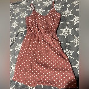 Polka dot vneck spaghetti strap dress